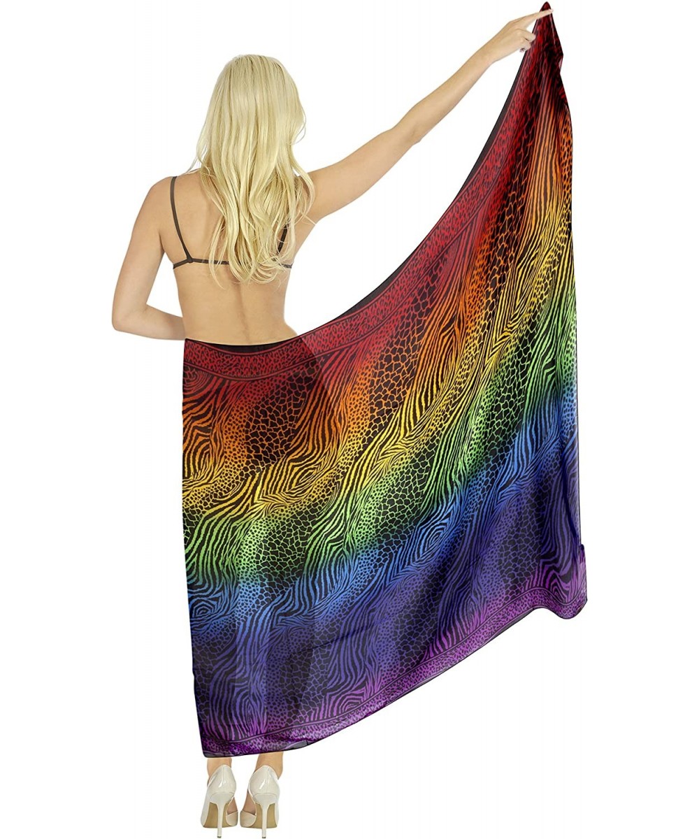 Women's Swimsuit Cover Up Beach Wrap Skirt Hawaiian Sarongs Full Long D - Multi_z107 - CZ193H54WOR $16.68-Cover-Ups