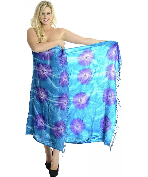 Women's Boho Shawl Beach Towels Sarong Wrap Cover Up Skirt Hand Tie Dye - Blue_l646 - CU11VGKIQKB $13.85-Cover-Ups