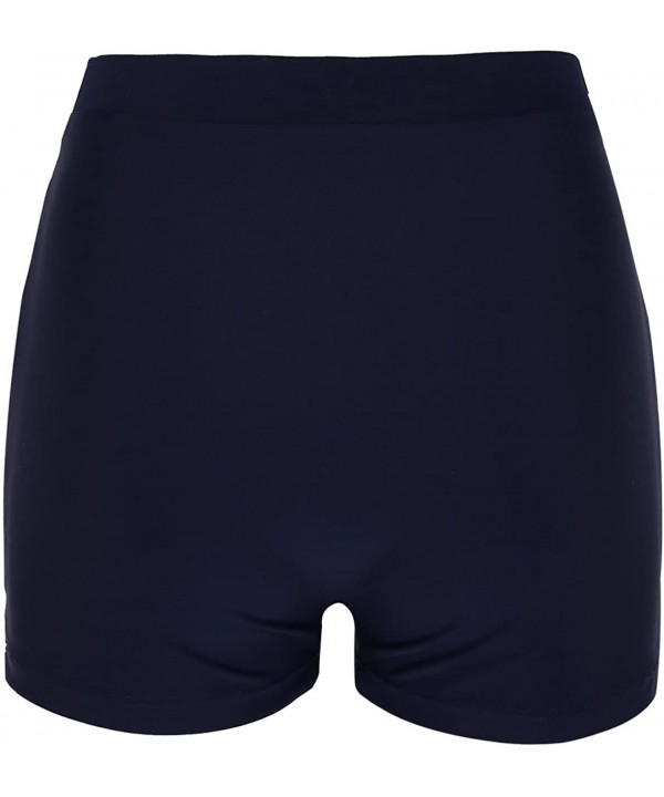 Women's Swim Brief Beach Boy Shorts Swimwear with Adjustable Ties - Navy Blue Ruched - C318G2200G8 $18.81-Bottoms