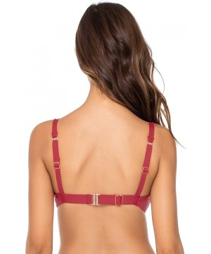 Women's Crossroads D And Dd Bikini Top Swimsuit With Underwire - Red Rose - C818GWI50NC $41.21-Tops