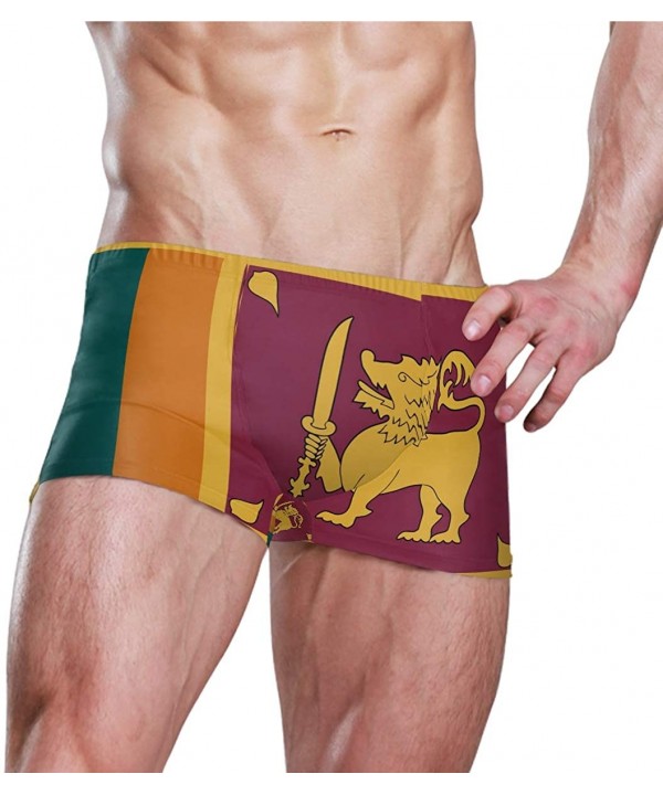 Sweden Flag Men's Swim Trunks Square Leg Swimsuit Swimwear Boxer Brief - Sri Lanka Flag - CO18TE2LNUD $35.64-Briefs