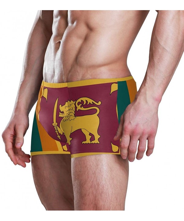 Sweden Flag Men's Swim Trunks Square Leg Swimsuit Swimwear Boxer Brief - Sri Lanka Flag - CO18TE2LNUD $35.64-Briefs