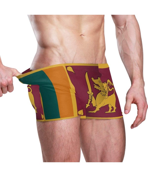 Sweden Flag Men's Swim Trunks Square Leg Swimsuit Swimwear Boxer Brief - Sri Lanka Flag - CO18TE2LNUD $35.64-Briefs