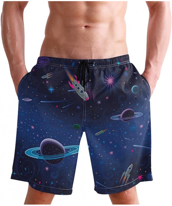 Mens Swim Trunks Quick Dry Universe Outer Space Planet Bathing Suit Beach Shorts - CA18RQNNUWL $26.12-Trunks