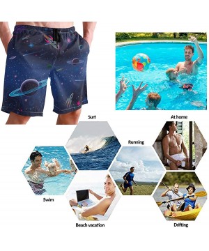 Mens Swim Trunks Quick Dry Universe Outer Space Planet Bathing Suit Beach Shorts - CA18RQNNUWL $26.12-Trunks