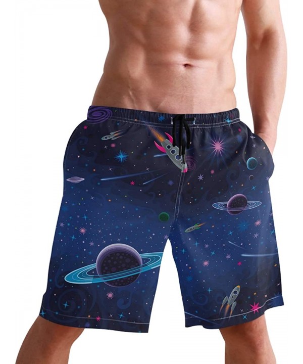 Mens Swim Trunks Quick Dry Universe Outer Space Planet Bathing Suit Beach Shorts - CA18RQNNUWL $26.12-Trunks