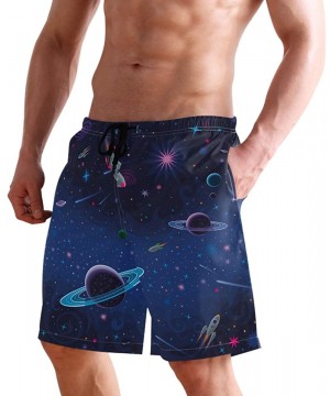 Mens Swim Trunks Quick Dry Universe Outer Space Planet Bathing Suit Beach Shorts - CA18RQNNUWL $26.12-Trunks