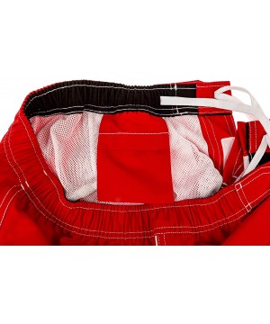 Mens Guard Swim Trunks - Red - CR124XBOT87 $20.66-Board Shorts