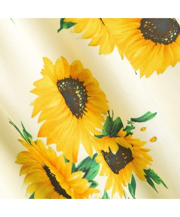 Fashion Women Short Sleeve Bow Knot Bandage Top Sunflower Print Mini Dress Suits - Yellow-a - CV18SCM8K09 $15.45-Board Shorts