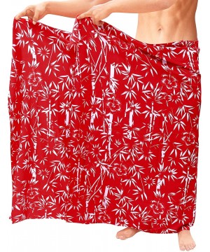 Women's Beach Sarong Pareo Swimwear Cover Ups Wrap Skirt Full Long D - Spooky Red_g64 - CX12DMG87AT $17.01-Cover-Ups