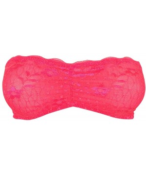 Intimately Womens Lace Bralette Bandeau Bra - Pink - C612NG6BXII $12.25-Tops