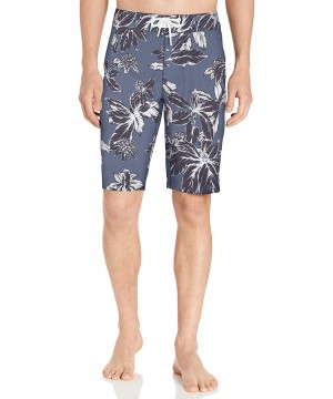 Men's 11" Inseam Swim Boardshort - Navy Large Floral - CN18KOG5AER $12.06-Board Shorts