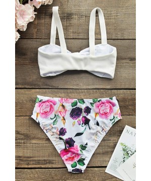 Women's Lost in The Dream High-Waisted Bikini Set Beach Swimwear Bathing Suit - White - CN18UOIQ6UZ $32.90-Sets