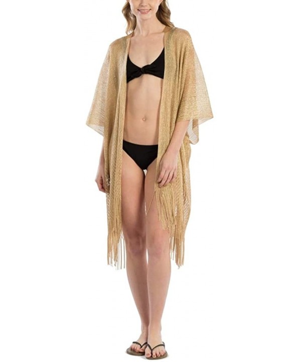 Women Swimsuit Beach Cover up Fashion Half Ruffled Shawl Bikini Beachwear Bathing Suit - Metallic Shawl - Gold - CQ19D6NN2LI ...