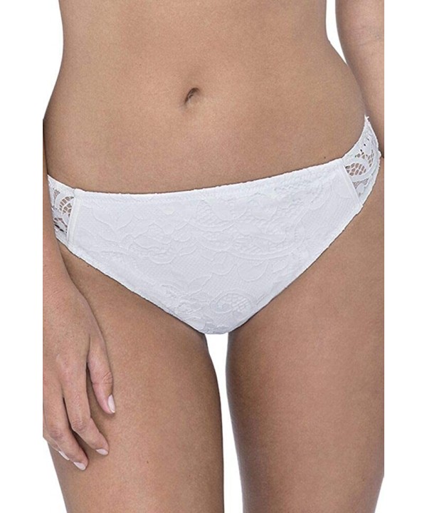 Women's Laser Cut Banded Swimsuit Bottom - Shalimar Ivory - CS180WRW0UO $20.07-Bottoms