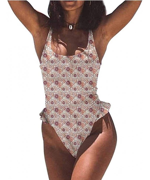 Custom Cute Swimwear Floral- Droplet Motif Material is Soft and Water Resistant - Multi 13-one-piece Swimsuit - CE19E79MGZ9 $...