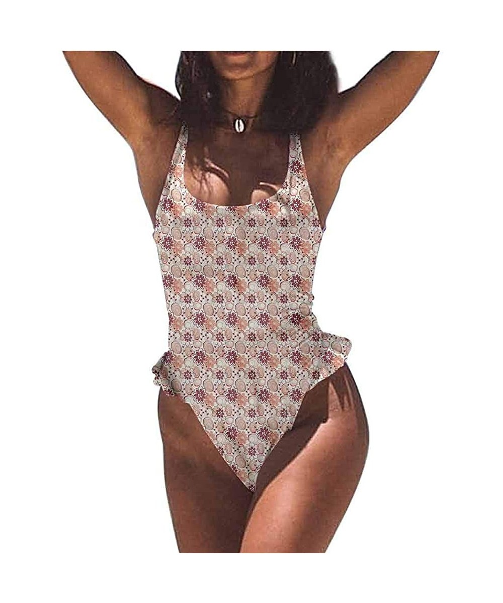 Custom Cute Swimwear Floral- Droplet Motif Material is Soft and Water Resistant - Multi 13-one-piece Swimsuit - CE19E79MGZ9 $...