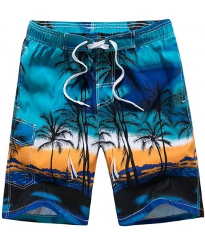 Swimming Shorts for Men Swim Shorts Plus Size Swimwear Mens Swim Trunks - 1701 Blue - CR18SIHY826 $25.51-Racing