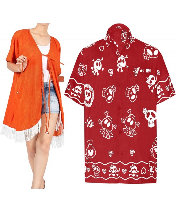 Men's Skull Theme Party Front Pocket Short Sleeve Hawaiian Shirt Women Casual Dress Short Kimono Cardigan Work from Home Clot...