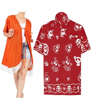 Men's Skull Theme Party Front Pocket Short Sleeve Hawaiian Shirt Women Casual Dress Short Kimono Cardigan Work from Home Clot...