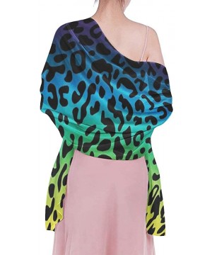 Women's Swimwear Cover Ups- Summer Vacation Beach Sarong Soft Shawl Wrap - Rainbow Colorful Leopard Print - CB19C4D996Q $28.7...