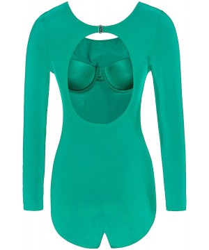 Women's One Piece Rashgurd UPF50+ Swimsuit Athletic Rash Guard - Green - C018OQEAGWO $27.54-Rash Guards