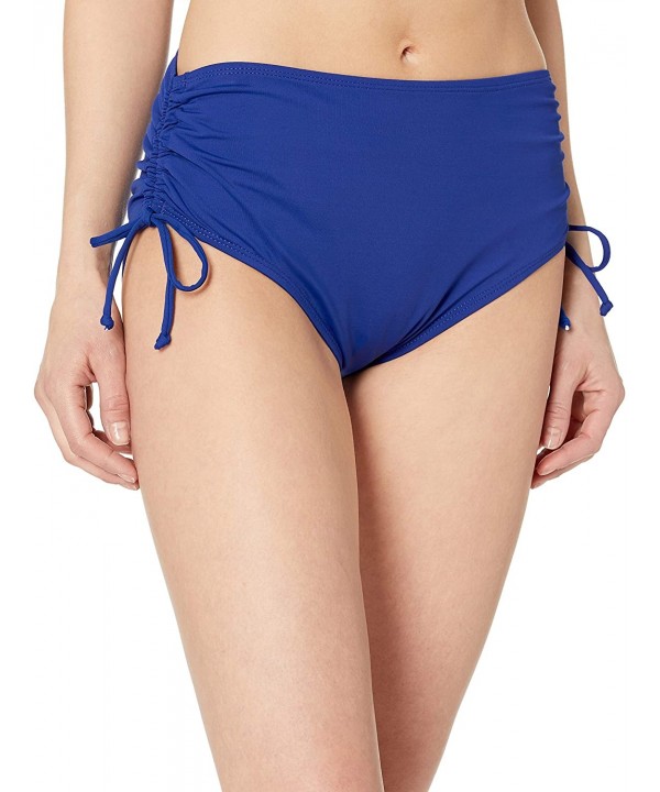 Women's Core Solids Mid Waist Side Tie Pant Bikini Bottom - Cobalt - CF18MI5OONG $26.15-Tankinis