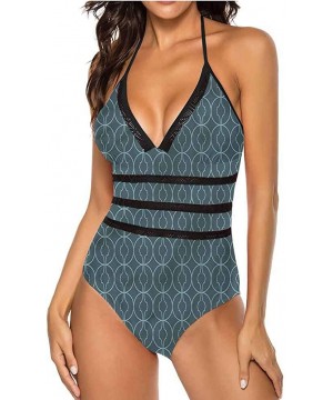 Halter Swimsuits Jean Pattern on Denim Color Make You Feel Fun and Sexy - Multi 06 - CZ190X6MDZH $31.40-Tops