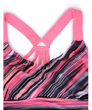 Women's Floral Printed Padded Wide Strap Tankini Swim Top Swimsuit Swimwear No Bottom - Pink - CN189NKRXID $21.60-One-Pieces