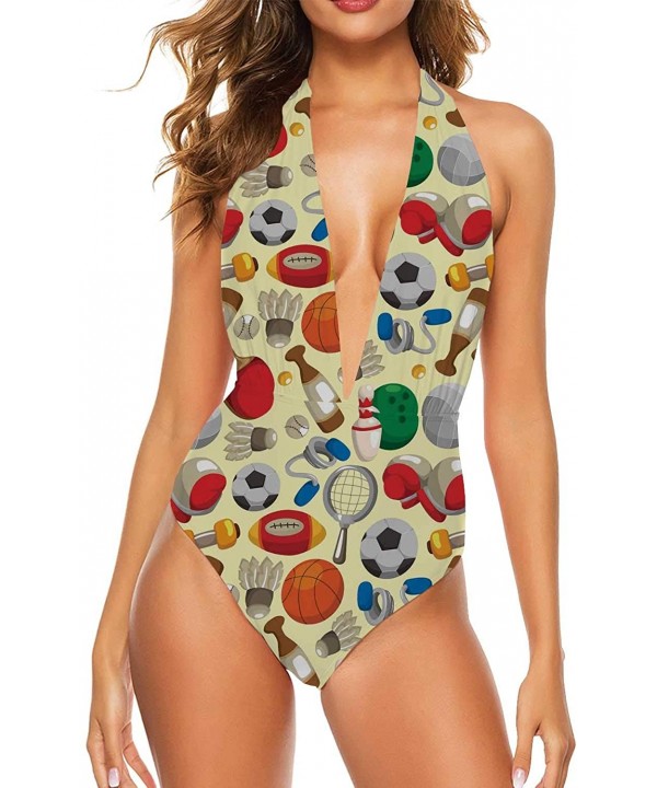 Cute Gingerbread Man Seamless Christmas High Waisted Bikini Swimsuit Bathing M - Color 23 - CM190NAOIG5 $44.18-Sets