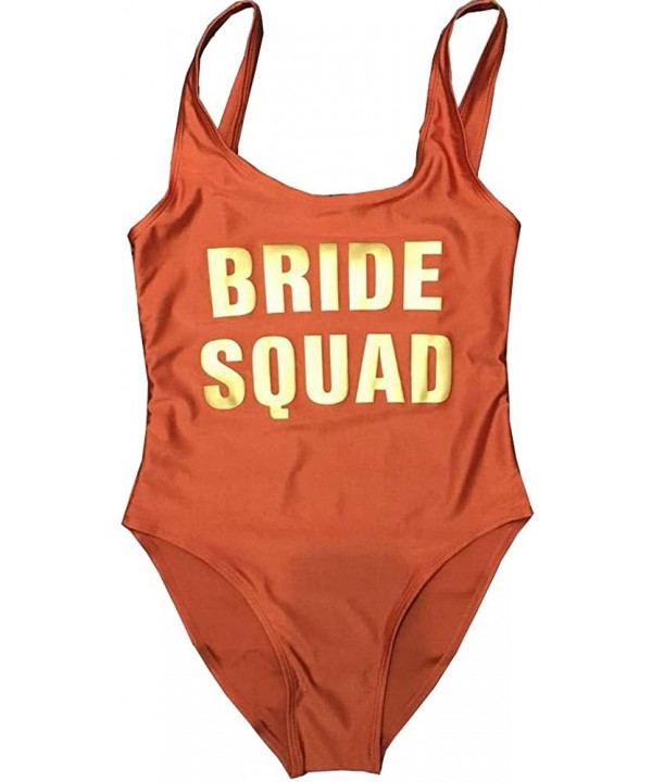 Bride One Piece Swimsuit Women Swimwear High Cut Bathing Suit Sexy Bodysuit Monokini Beach Wear Wedding Party Rust - C418EYRR...