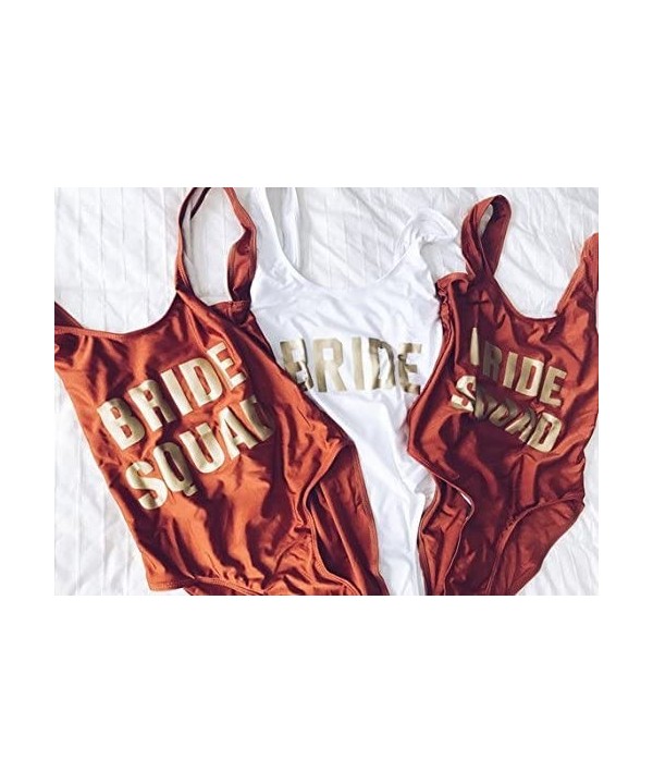 Bride One Piece Swimsuit Women Swimwear High Cut Bathing Suit Sexy Bodysuit Monokini Beach Wear Wedding Party Rust - C418EYRR...