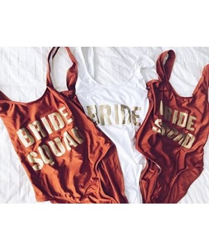 Bride One Piece Swimsuit Women Swimwear High Cut Bathing Suit Sexy Bodysuit Monokini Beach Wear Wedding Party Rust - C418EYRR...