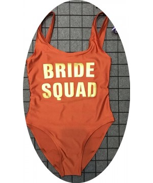 Bride One Piece Swimsuit Women Swimwear High Cut Bathing Suit Sexy Bodysuit Monokini Beach Wear Wedding Party Rust - C418EYRR...