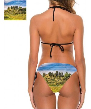 Bikini Swimsuits with Tie-Side Cheeky Cobblestone Doorway to House - Multi 04 - CX190EALH6D $46.15-Bottoms