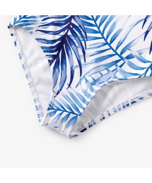 Mommy and Me Swimsuit One Piece Palm Leaves Printed Family Matching Swimwear - CN18Q0YCCKO $20.00-Racing