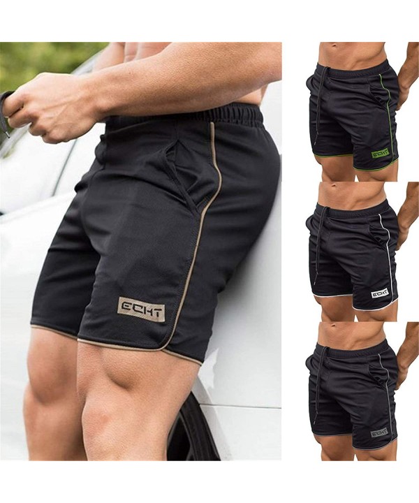 Men's Sports Training Bodybuilding Summer Shorts Workout Fitness Gym Short Pants - White - C718TQKO8EN $9.77-Board Shorts