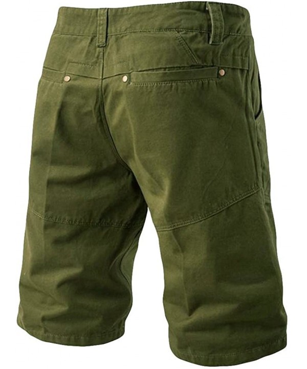 Solid Cargo Shorts Summer Fashion Casual Beach Workout Sports Pockets Loose Shorts - Army Green - CE18RT98ACL $19.62-Racing