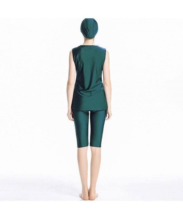 Women Muslim Swimwear Girls Swimsuit Burqini Islamic Sleeveless Swimwear Ladies Beachwear Burkini - Green - CU18EOWR968 $23.9...