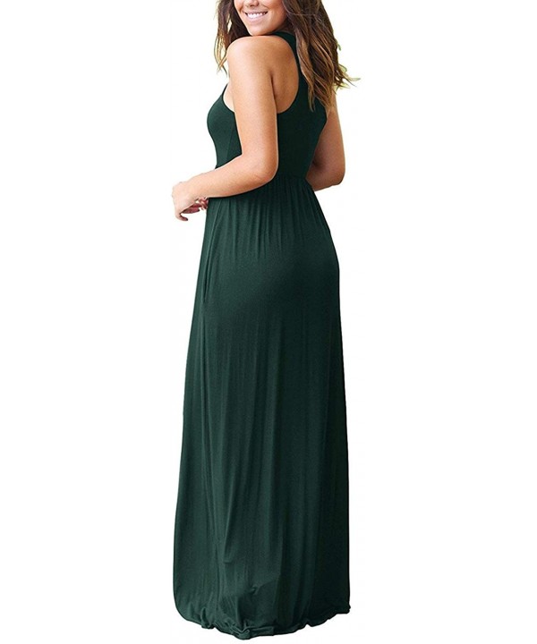 Women's Long Maxi Dresses with Pockets Casual Loose Plain Dresses Floor Length - 01dark Green - CS18Q6CNG5Q $14.04-Cover-Ups