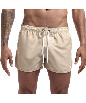 Shorts Men's Spring and Summer Splicing Swimming Trousers and Beach Surfing - Beige - C4190OSHCOO $14.11-Board Shorts