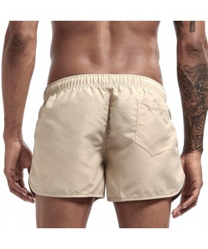 Shorts Men's Spring and Summer Splicing Swimming Trousers and Beach Surfing - Beige - C4190OSHCOO $14.11-Board Shorts