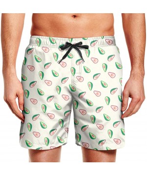 Mens Avocado Plant Avocados Fresh Swimming Trunks Swim Shorts Watersports Outdoor Shorts for Men Stretch Boardshorts - Pink A...