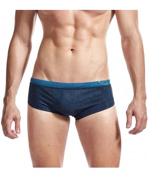 Mens Swim Briefs Swimwear Bikinis Beach Surf Bathing Suits with Drawstring Swimsuit - Blue - CY196NGTAR5 $16.65-Racing