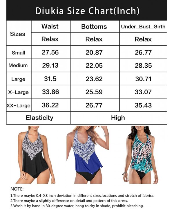 Women's Push up Padded Pattern Printed Tankini Two Piece Swimsuits Bathing Suit Swimwear(S-3XL) - H-blue - CJ195Q9I3UX $18.81...