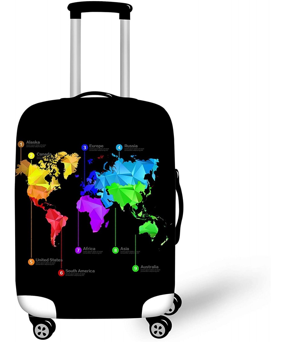 Spandex Luggage Cover World Map Travel Suitcase Cover Protector Dust-proof Black for 26-28inches - World Map - CT196468WG9 $2...