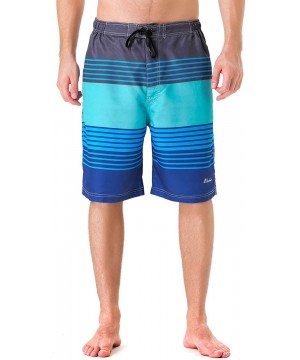 Men's Quick Dry Surfing Boardshorts with Pocket - Blue Green - CF18MEAQRXM $18.50-Board Shorts