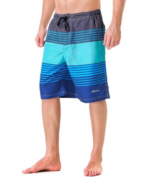 Men's Quick Dry Surfing Boardshorts with Pocket - Blue Green - CF18MEAQRXM $18.50-Board Shorts