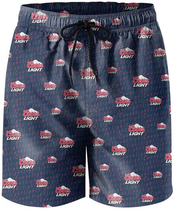 Mens Waterproof Swim Trunks Quick Dry Coors-Light-Regular-Logo-red- Beach Board Shorts Beach Wear with Pockets - Coors Light ...