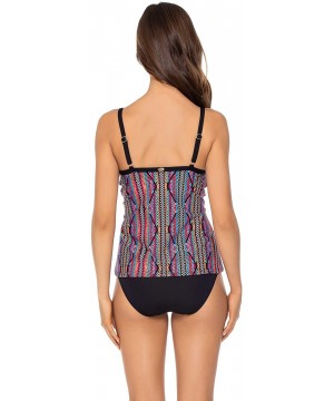 Women's Forever Bra Sized Tankini Top Swimsuit with Hidden Underwire - Playa Stripe - CY18GW9855Y $31.68-Tankinis